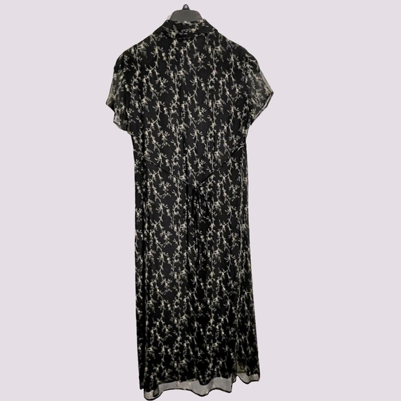 ROBBIE BEE | VINTAGE (90’s) MAXI SILK FLORAL DRESS | BLACK | - Picture 5 of 12